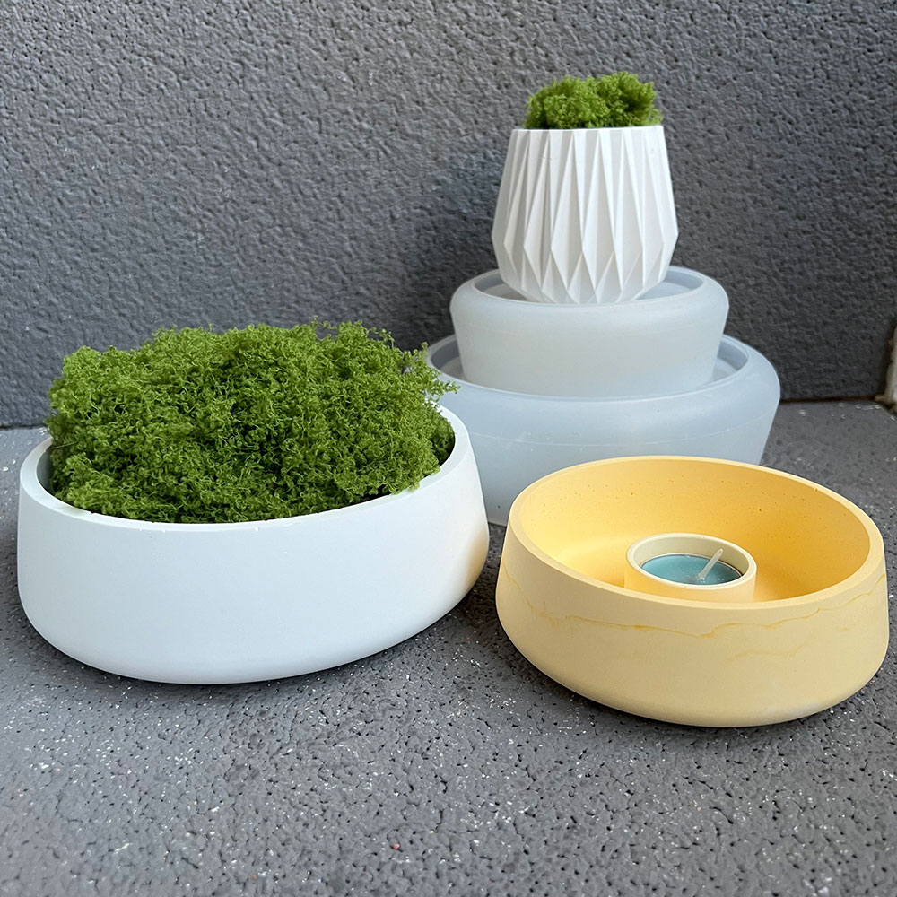Terrazzo Pot Cement - Beton Kase silikon kalıp DIY Saksı