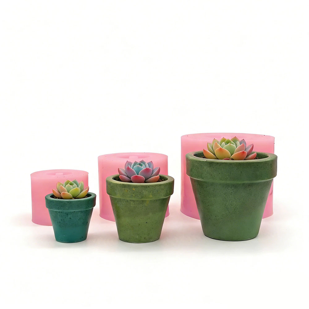 Terrazzo Pot Cement - Mini Sukulent Saksı Silikon Kalıp Seti