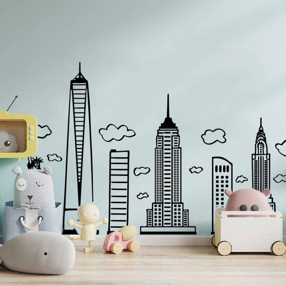 Interior Design Magazine - Büyük Doodled New York şehir Skyline