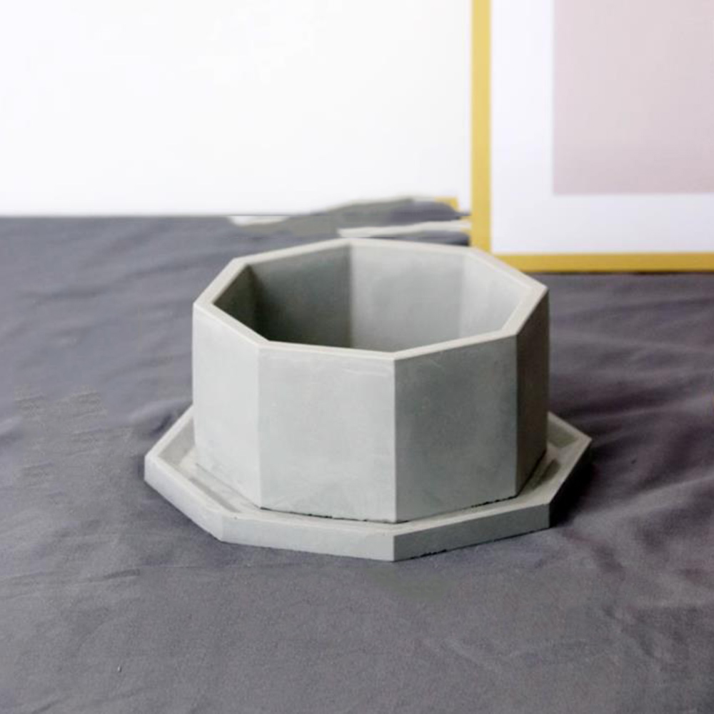 Terrazzo Pot Cement - Çimento saksı silikon kalıpları sekizgen yetiştiricilerinin
