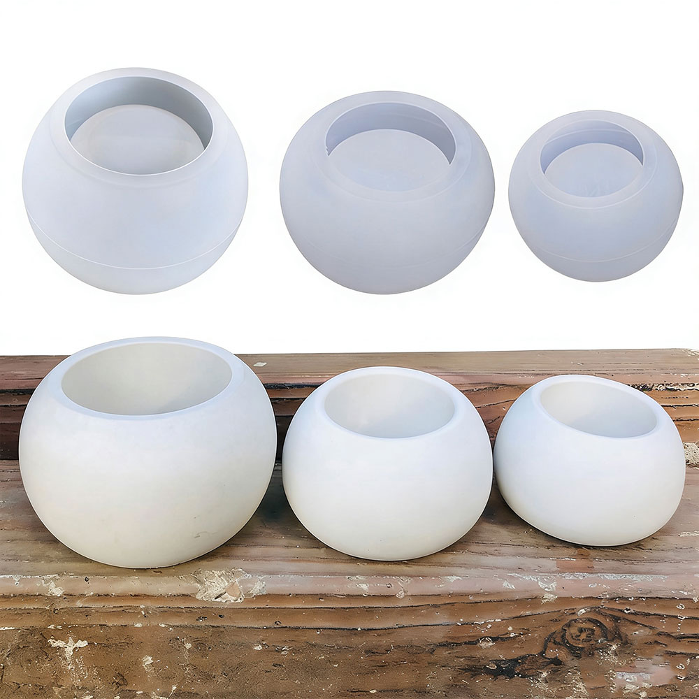 3 adet Yuvarlak Saksı Silikon  - Terrazzo Pot Cement incelemesi ve fiyatı