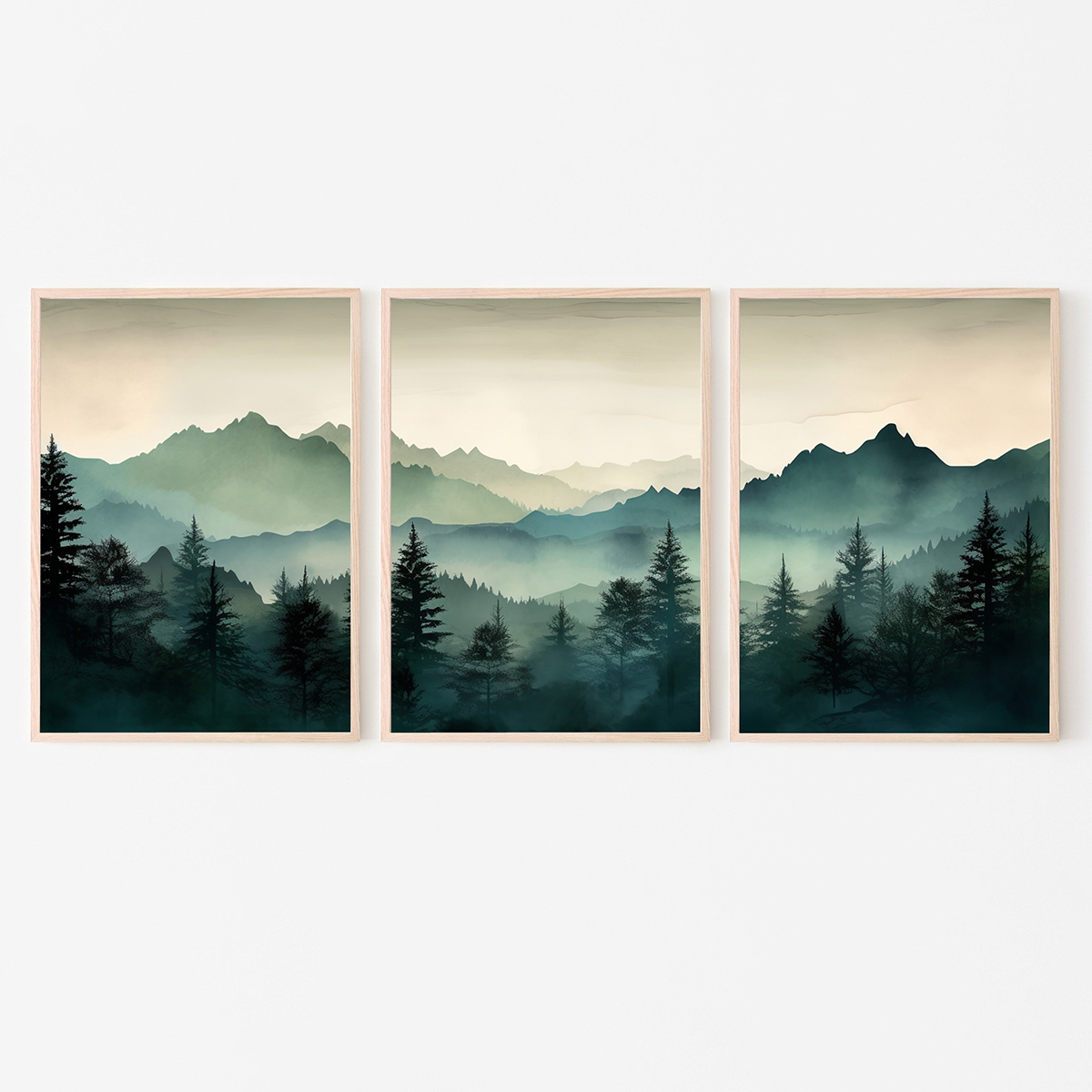 3 adet/takım Soyut Adaçayı Yeş - Abstract Canvas Set incelemesi ve fiyatı