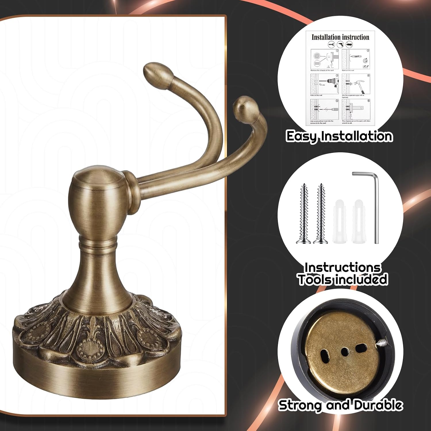 4'lü Paket Antik Havlu Askılar - Antique Brass Hook incelemesi ve fiyatı