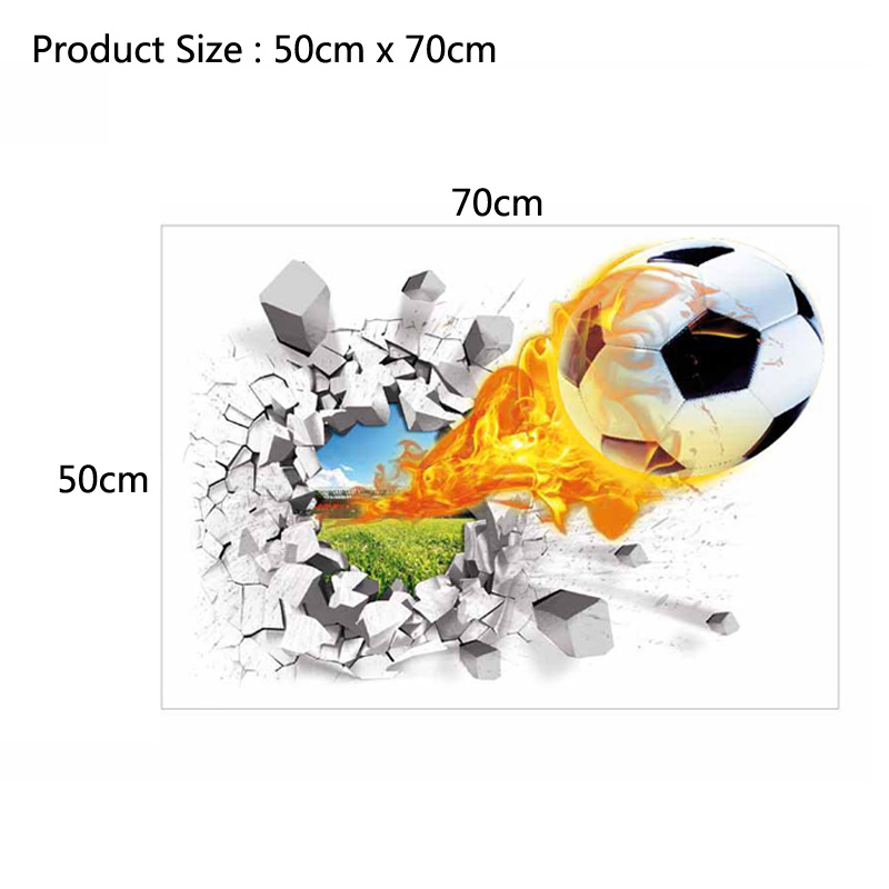 3D Futbol Kırık Duvar Sticker  - Interior Design Magazine incelemesi ve fiyatı