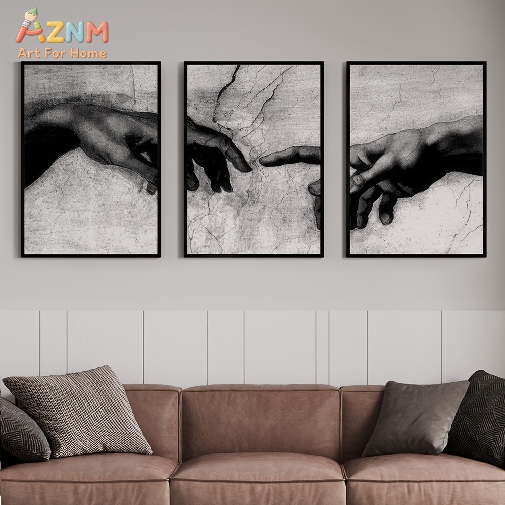 3PCS Siyah Beyaz Adam'ın Yarat - Abstract Canvas Set incelemesi ve fiyatı