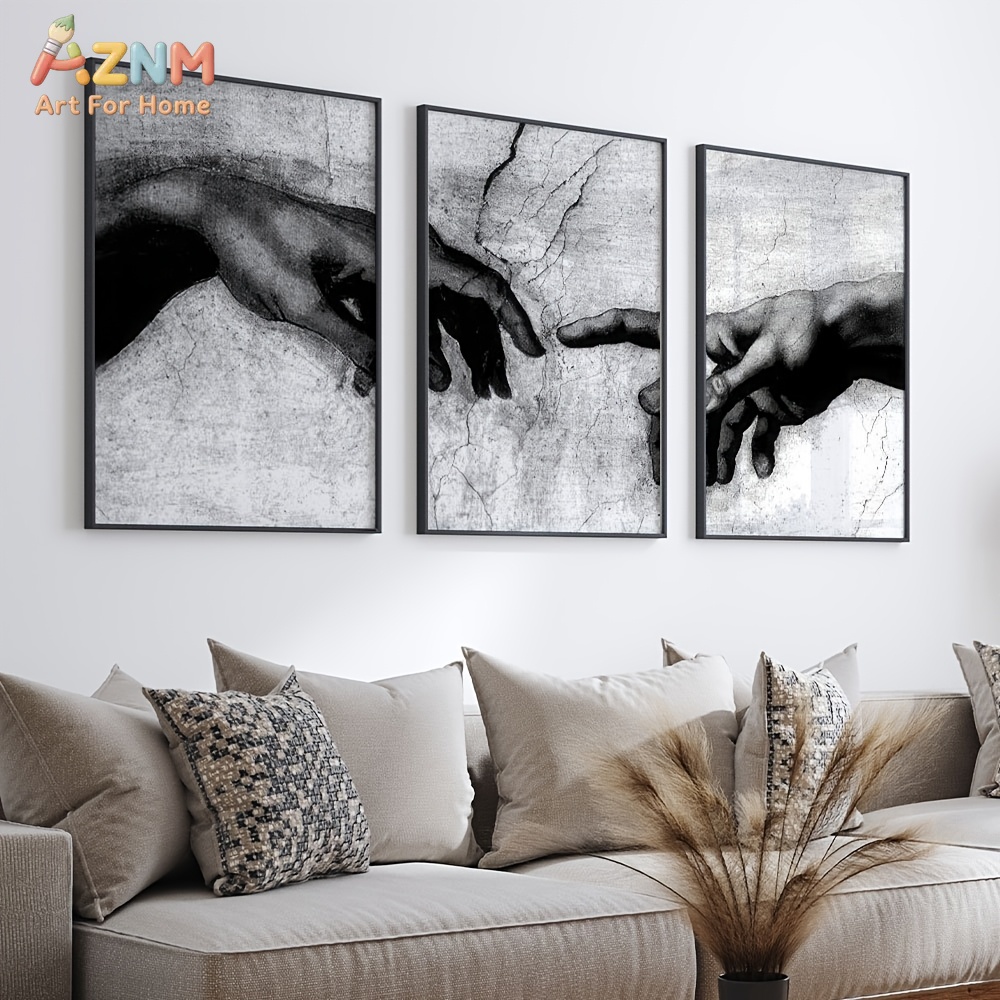 3PCS Siyah Beyaz Adam'ın Yarat - Abstract Canvas Set incelemesi ve fiyatı