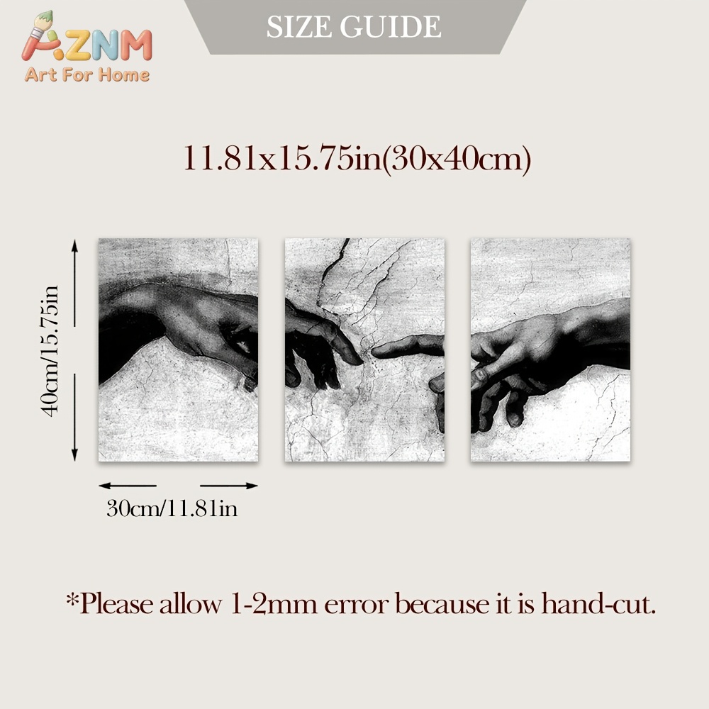 3PCS Siyah Beyaz Adam'ın Yarat - Abstract Canvas Set incelemesi ve fiyatı