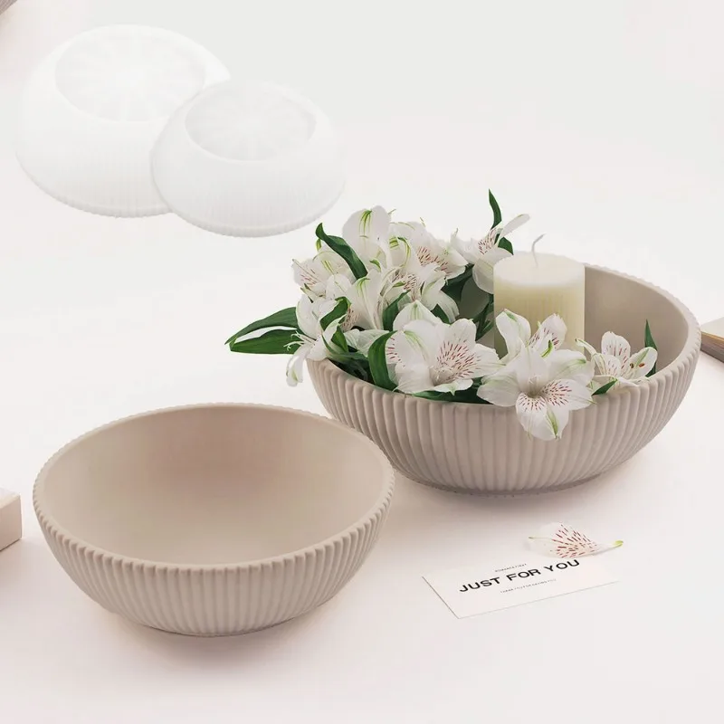 Büyük Çizgili Kase Şeklinde Be - Terrazzo Pot Cement incelemesi ve fiyatı